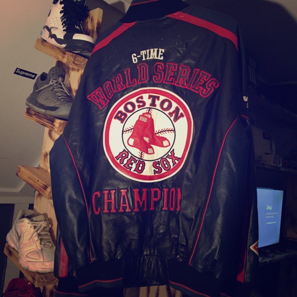 Boston Red Socks bomber leather